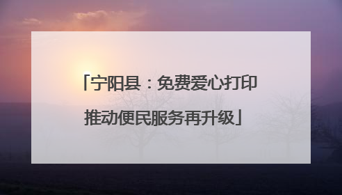 宁阳县：免费爱心打印 推动便民服务再升级