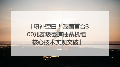 填补空白！我国首台300兆瓦级变速抽蓄机组核心技术实现突破
