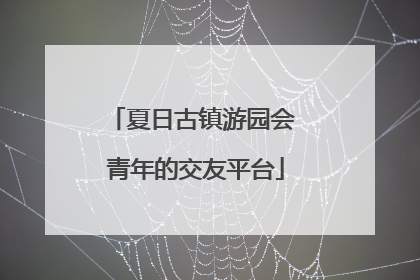 夏日古镇游园会 青年的交友平台
