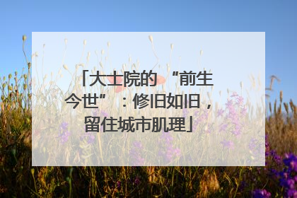 大士院的 “前生今世”：修旧如旧，留住城市肌理