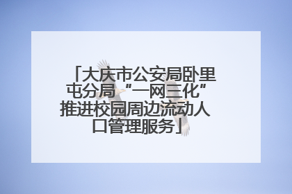 大庆市公安局卧里屯分局“一网三化”推进校园周边流动人口管理服务