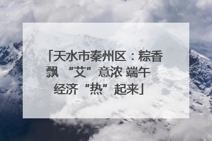 天水市秦州区：粽香飘 “艾”意浓 端午经济“热”起来