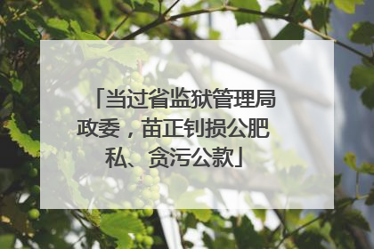 当过省监狱管理局政委，苗正钊损公肥私、贪污公款