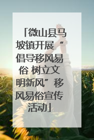 微山县马坡镇开展“倡导移风易俗 树立文明新风”移风易俗宣传活动