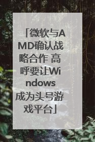 微软与AMD确认战略合作 高呼要让Windows成为头号游戏平台