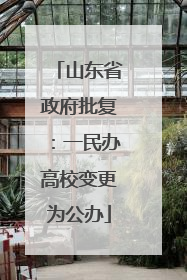 山东省政府批复：一民办高校变更为公办