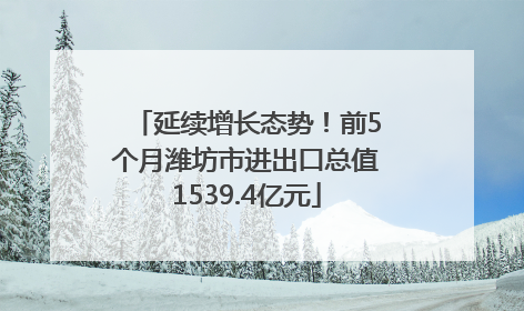 延续增长态势！前5个月潍坊市进出口总值1539.4亿元