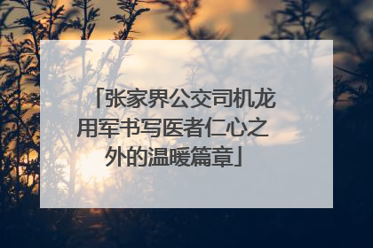 张家界公交司机龙用军书写医者仁心之外的温暖篇章