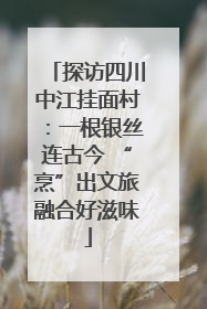 探访四川中江挂面村：一根银丝连古今 “烹”出文旅融合好滋味