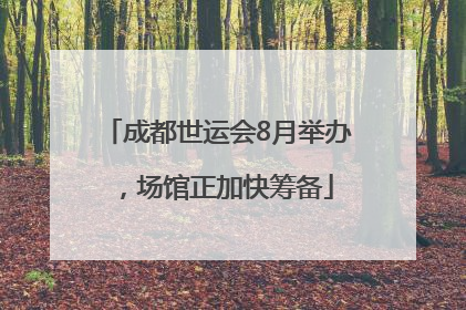 成都世运会8月举办，场馆正加快筹备