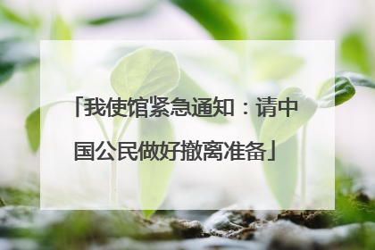 我使馆紧急通知：请中国公民做好撤离准备
