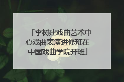 李树建戏曲艺术中心戏曲表演进修班在中国戏曲学院开班