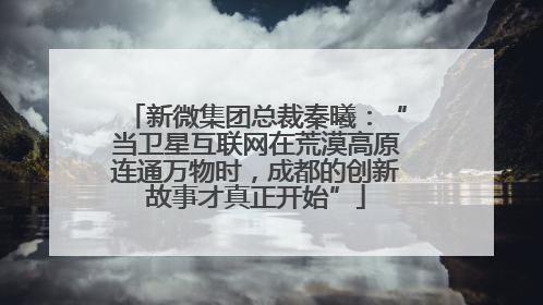 新微集团总裁秦曦：“当卫星互联网在荒漠高原连通万物时，成都的创新故事才真正开始”