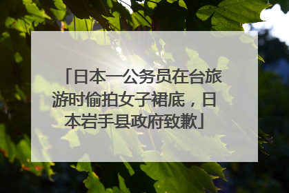 日本一公务员在台旅游时偷拍女子裙底，日本岩手县政府致歉
