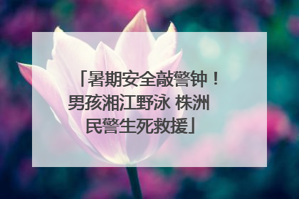 暑期安全敲警钟！男孩湘江野泳 株洲民警生死救援