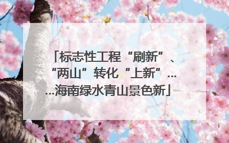 标志性工程“刷新”、“两山”转化“上新”……海南绿水青山景色新