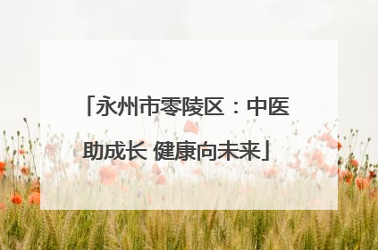 永州市零陵区：中医助成长 健康向未来