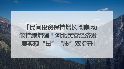 民间投资保持增长 创新动能持续增强！河北民营经济发展实现“量”“质”双提升