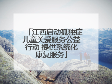 江西启动孤独症儿童关爱服务公益行动 提供系统化康复服务