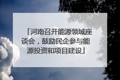 河南召开能源领域座谈会，鼓励民企参与能源投资和项目建设