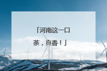 河南这一口茶，真香！
