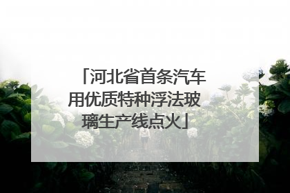河北省首条汽车用优质特种浮法玻璃生产线点火