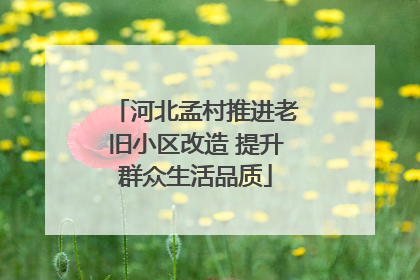 河北孟村推进老旧小区改造 提升群众生活品质