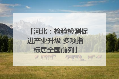 河北：检验检测促进产业升级 多项指标居全国前列