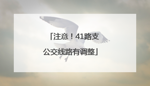 注意！41路支公交线路有调整