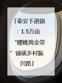 泰安下港镇：1.5万亩“樱桃黄金带”铺就乡村振兴路