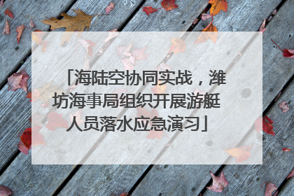 海陆空协同实战，潍坊海事局组织开展游艇人员落水应急演习