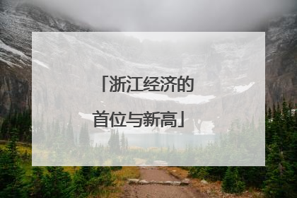 浙江经济的首位与新高