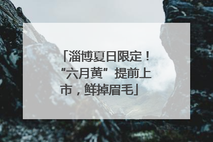 淄博夏日限定！“六月黄”提前上市，鲜掉眉毛