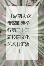 湖南大众传媒职院举行第二十二届校园文化艺术节汇演