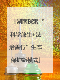 湖南探索“科学放生+法治善行”生态保护新模式