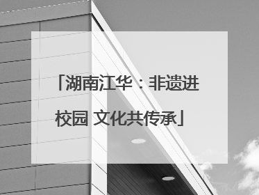 湖南江华：非遗进校园 文化共传承
