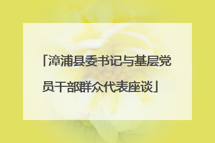 漳浦县委书记与基层党员干部群众代表座谈