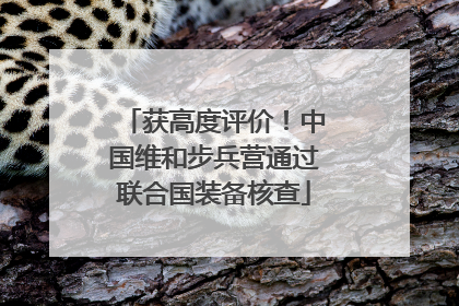 获高度评价！中国维和步兵营通过联合国装备核查