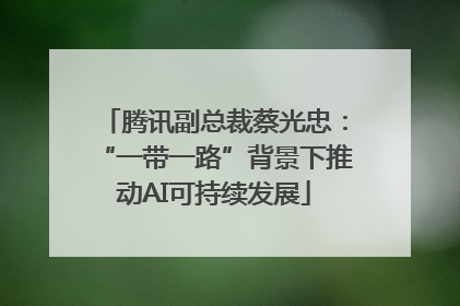 腾讯副总裁蔡光忠：“一带一路”背景下推动AI可持续发展