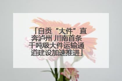 自贡“大件”直奔泸州 川南首条千吨级大件运输通道建设加速推进