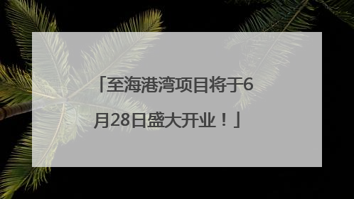 至海港湾项目将于6月28日盛大开业！
