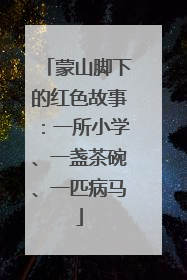 蒙山脚下的红色故事：一所小学、一盏茶碗、一匹病马