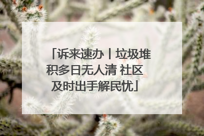 诉来速办丨垃圾堆积多日无人清 社区及时出手解民忧