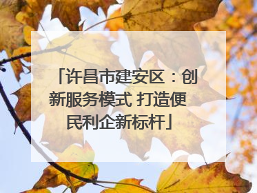 许昌市建安区：创新服务模式 打造便民利企新标杆