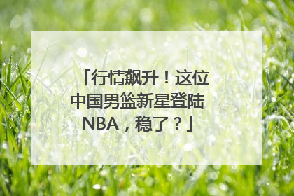 行情飙升！这位中国男篮新星登陆NBA，稳了？
