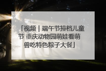 视频｜端午节撞档儿童节 重庆动物园萌娃看萌兽吃特色粽子大餐