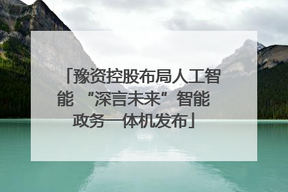 豫资控股布局人工智能 “深言未来”智能政务一体机发布