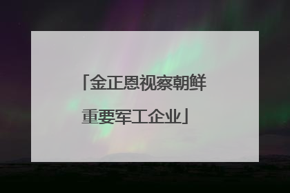 金正恩视察朝鲜重要军工企业