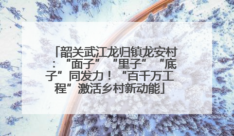 韶关武江龙归镇龙安村：“面子”“里子”“底子”同发力！“百千万工程”激活乡村新动能