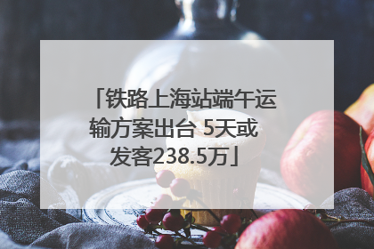 铁路上海站端午运输方案出台 5天或发客238.5万